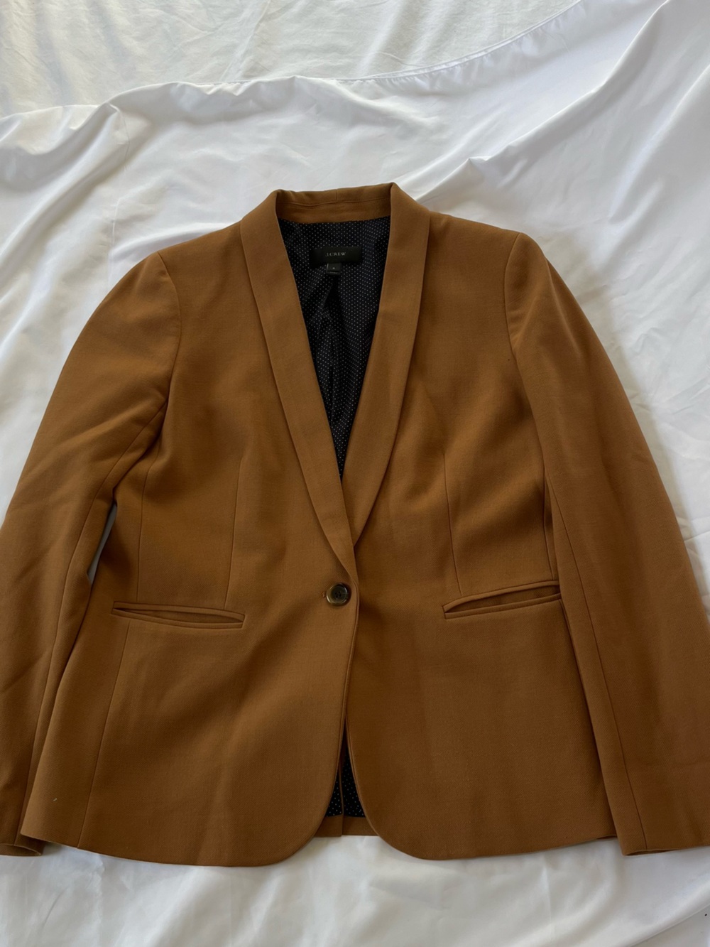 J. Crew Helena Wool Blend Camel Single-Button Jacket